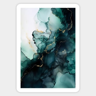 Minty Magic - Abstract Alcohol Ink Art Sticker